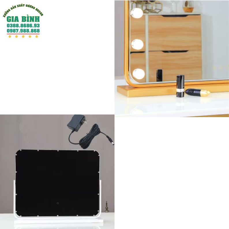 Gương trang điểm có chân đế và đèn Led mã TĐ14