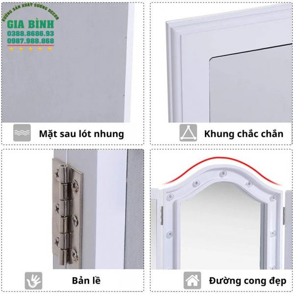 Gương bàn trang điểm Larose có đèn chiếu sáng mã TĐ20
