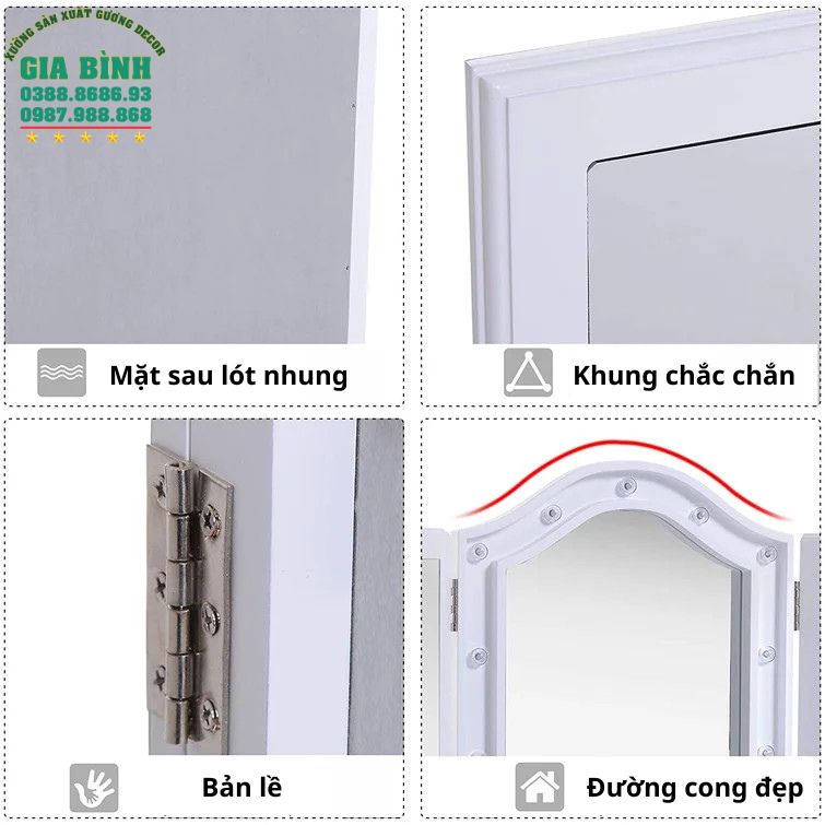 Gương bàn trang điểm Larose có đèn chiếu sáng mã TĐ20