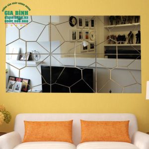 Gương dán tường 3D Acrylic họa tiết hình học đồ họa mã DT03