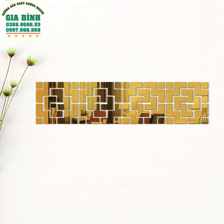 Gương dán tường Acrylic thiết kế hình học sáng tạo mã DT06
