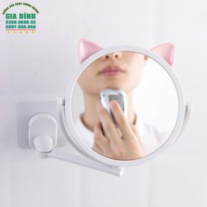 Gương dán tường mini hình tai thỏ đáng yêu mã DT11