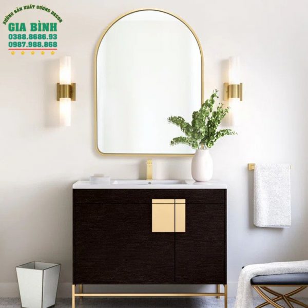 Gương trang điểm hình vòm khung kim loại mã TĐ15