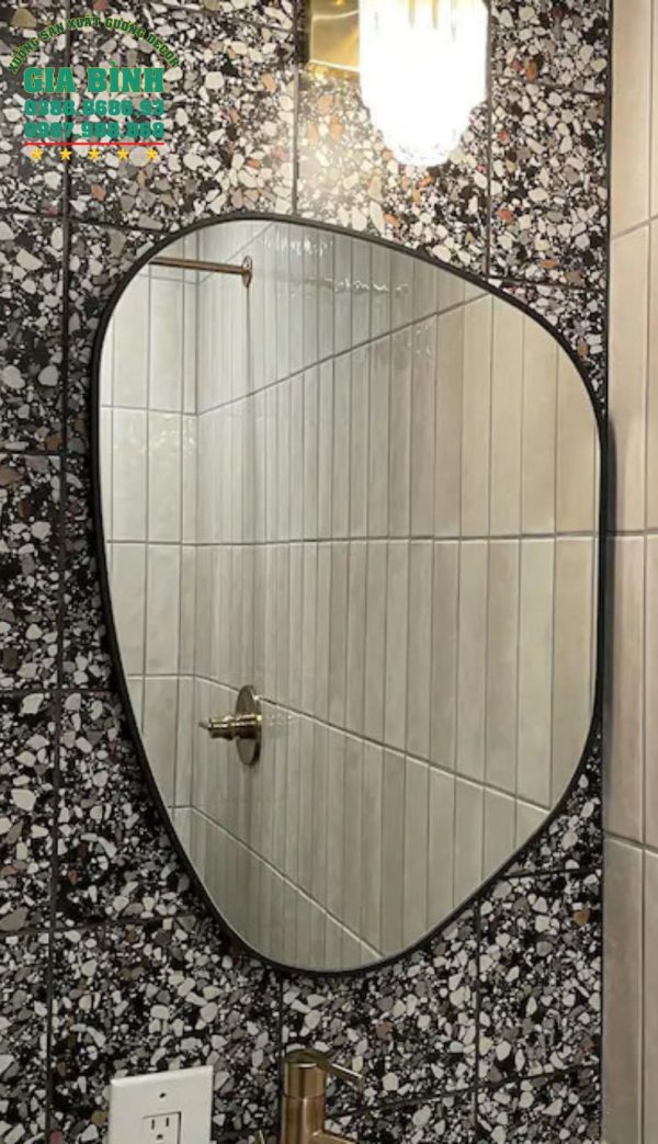 Gương trang trí không đối xứng viền gỗ mã TT05