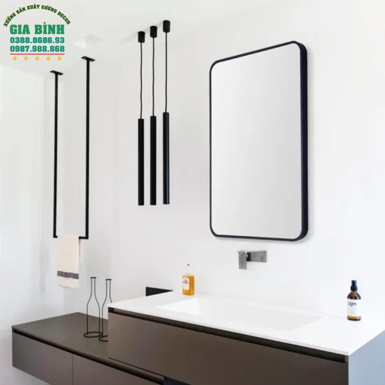Gương trang điểm gỗ hình chữ nhật Jakayla mã TĐ11