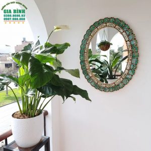 Gương trang trí hình bầu dục viền độc đáo mã TT08