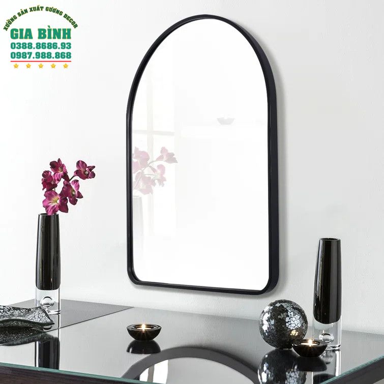Gương trang điểm hình vòm khung kim loại mã TĐ15