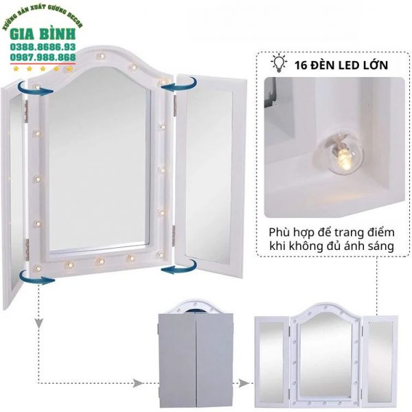 Gương bàn trang điểm Larose có đèn chiếu sáng mã TĐ20