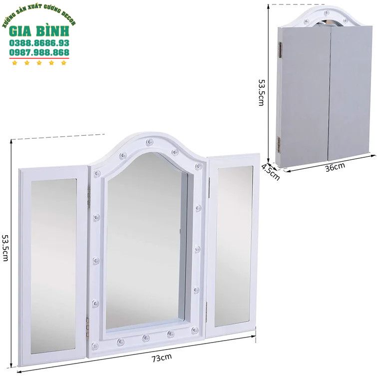 Gương bàn trang điểm Larose có đèn chiếu sáng mã TĐ20
