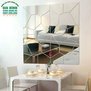 Gương dán tường 3D Acrylic họa tiết hình học đồ họa mã DT03