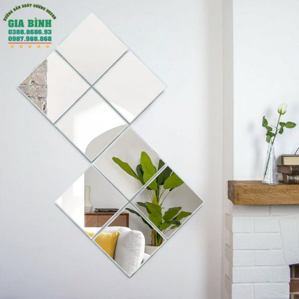 Gương dán tường thiết kế hình vuông đơn giản mã DT09