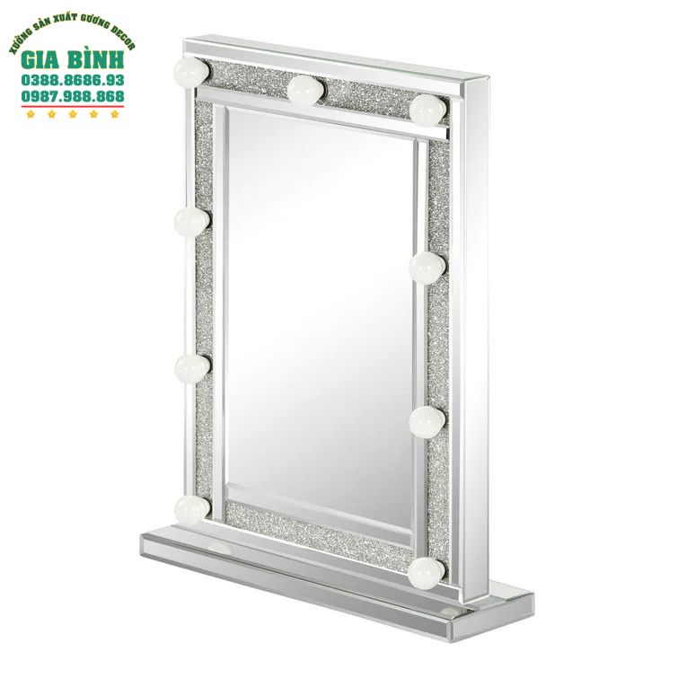 Gương trang điểm hình chữ nhật có đèn mã TĐ07